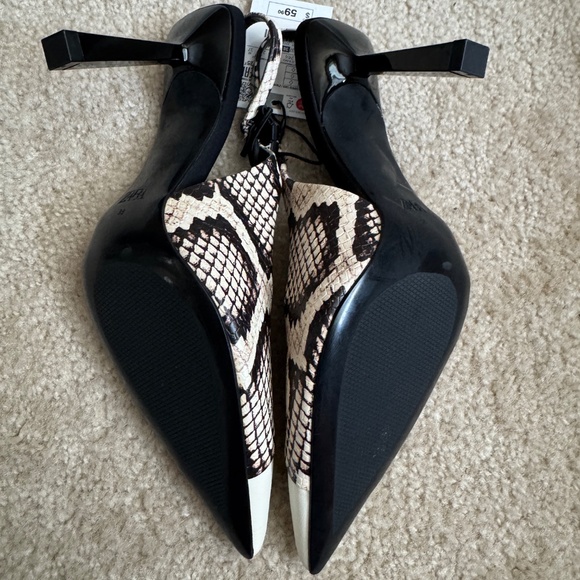 ZARA ANIMAL PRINT SLINGBACK HEELS SNAKE - Picture 3 of 5
